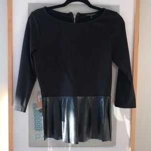 Black peplum shirt with faux leather!
